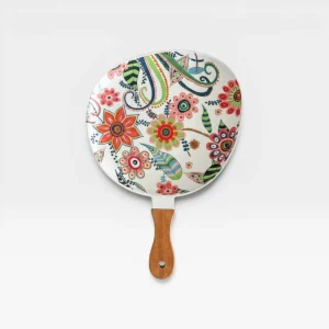 25cm Flower Print Plate/Dark Handle