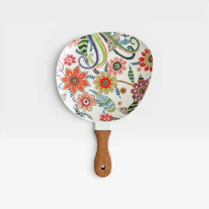 20cm Flower Print Plate/Dark Handle